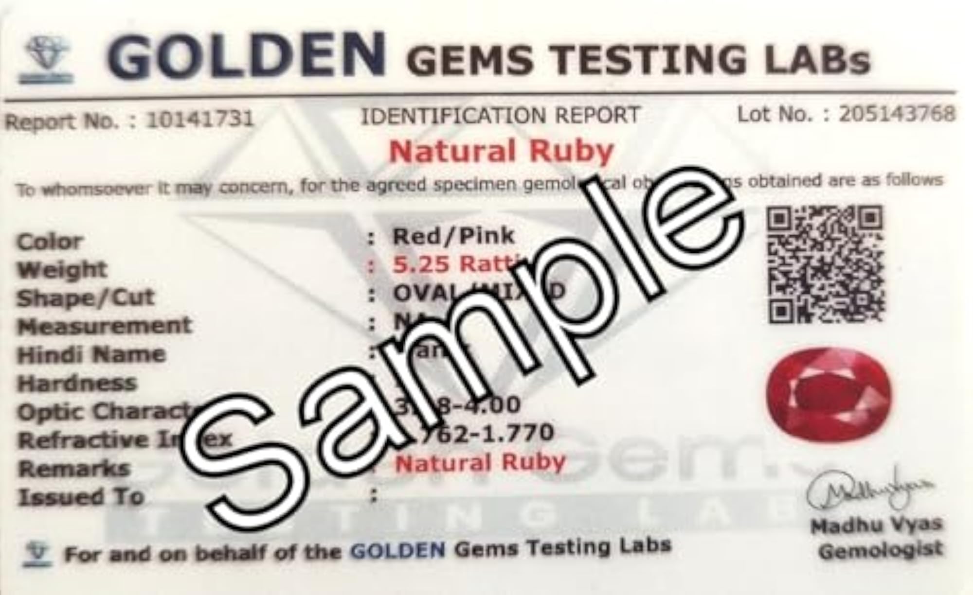 9.25 Ratti Ruby Adjustable Ring, Lab Certified